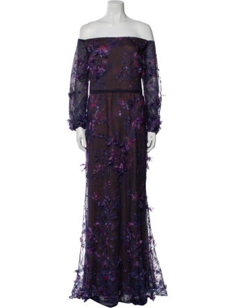 Marchesa Notte Nylon Long Dress
