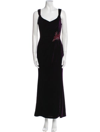 Marchesa Notte Square Neckline Long Dress