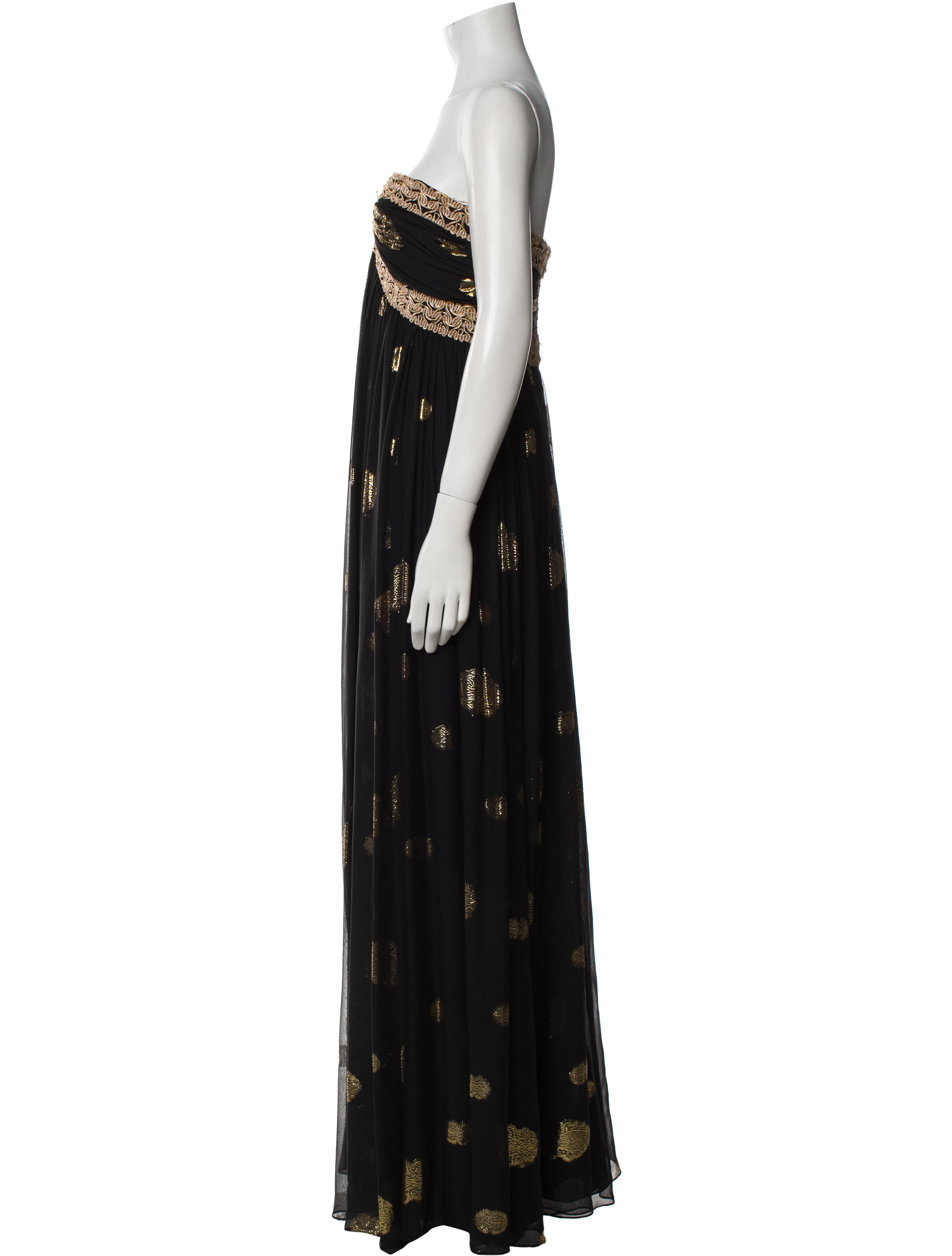 Marchesa Notte Silk Long Dress