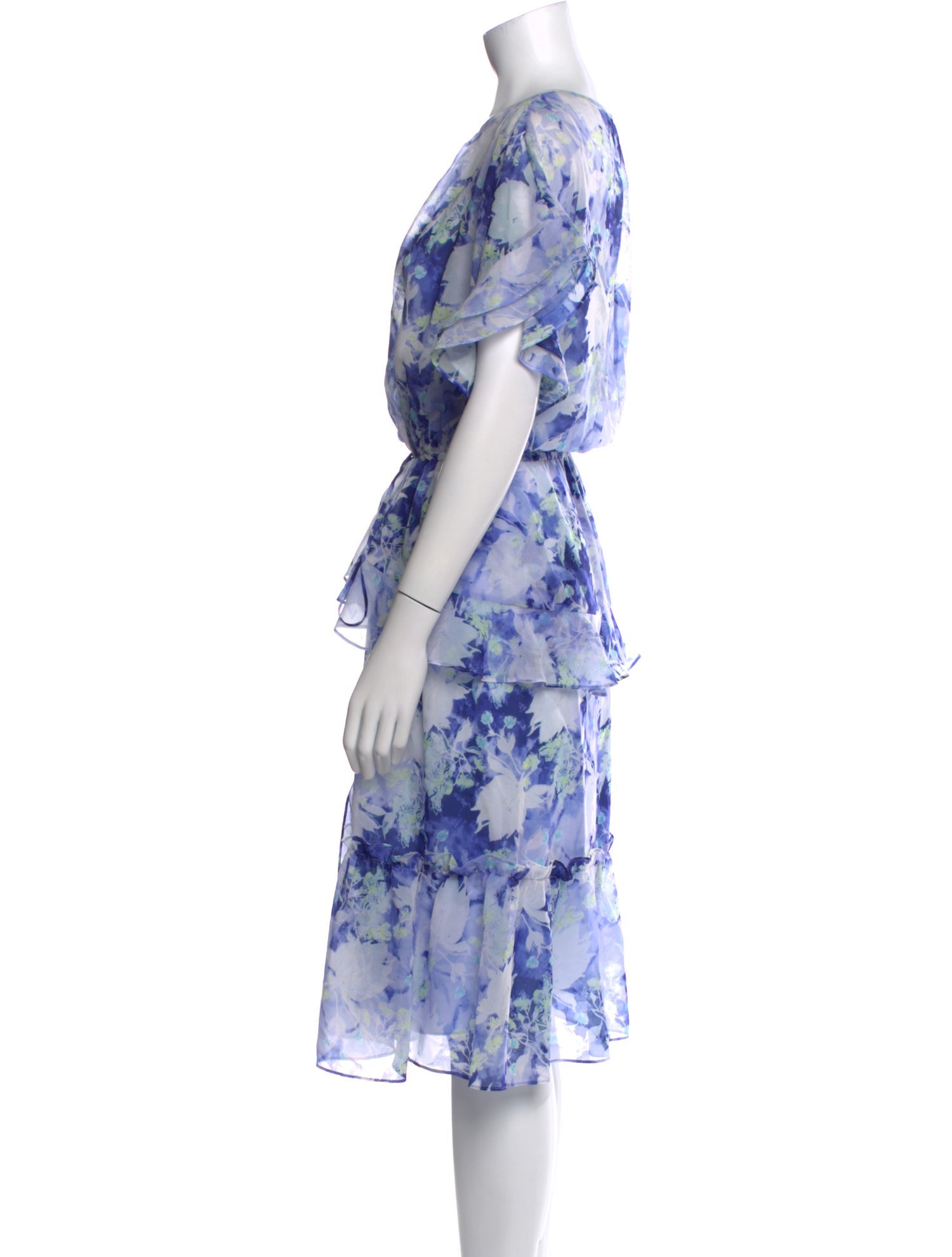 Marchesa Notte Floral Print Midi Length Dress w/ Tags