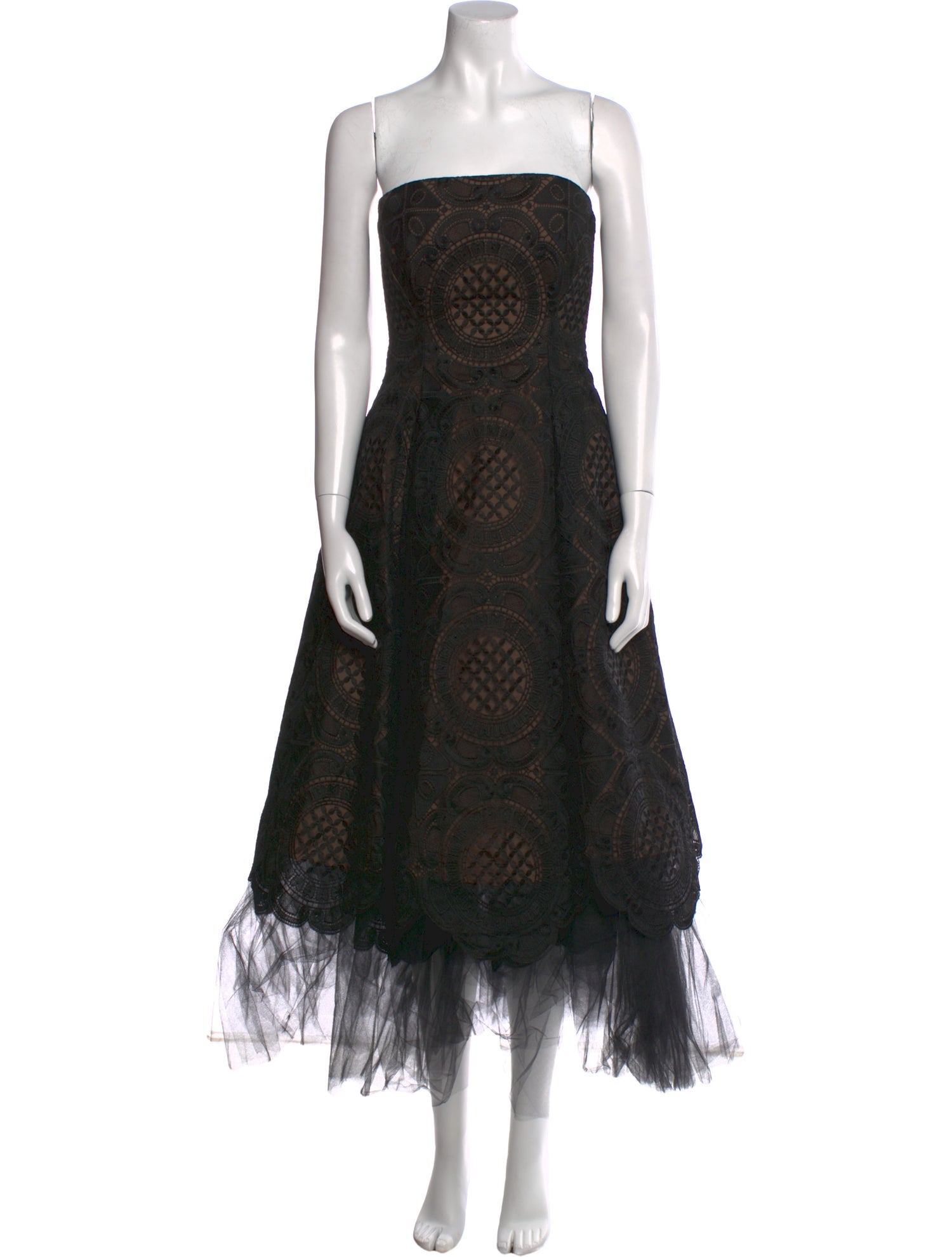 Marchesa Notte Nylon Midi Length Dress