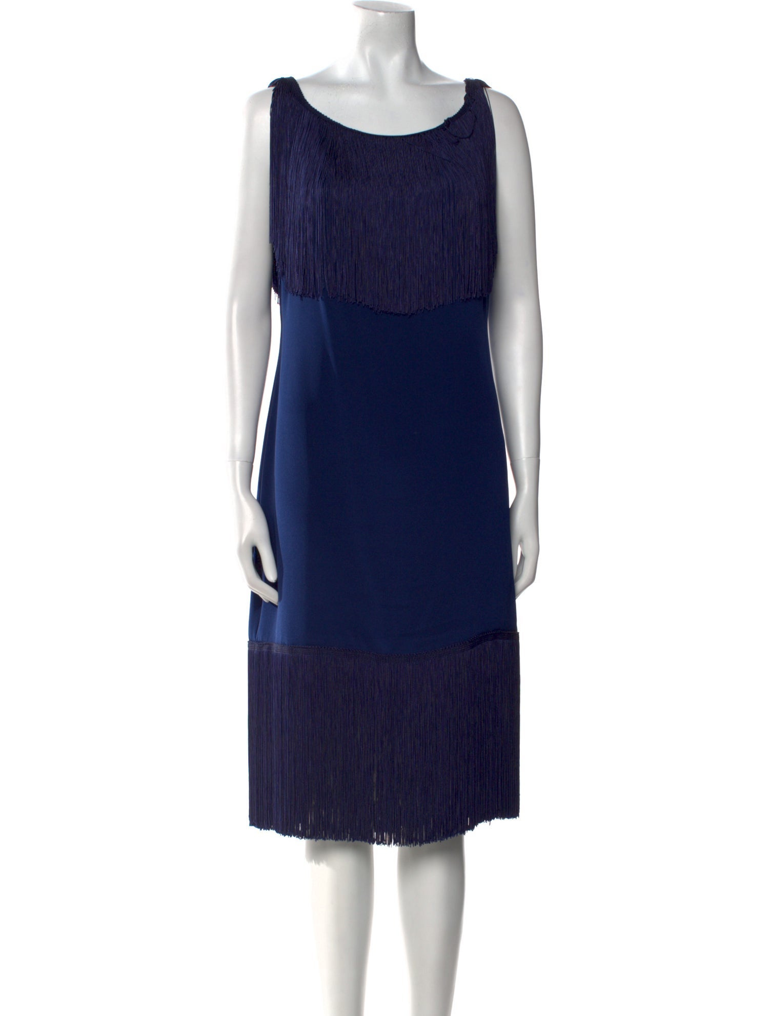 Marchesa Notte Silk Midi Length Dress