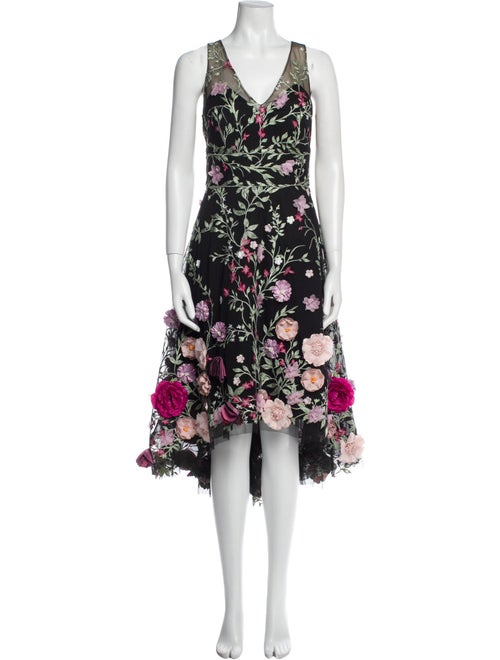 Marchesa Notte Nylon Midi Length Dress