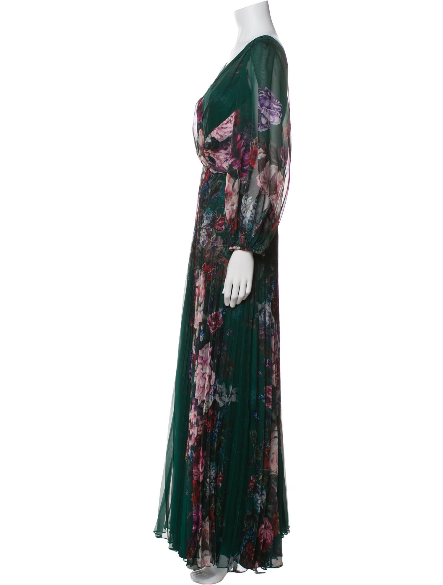Marchesa Notte Printed Long Dress
