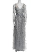 Marchesa Notte Printed Long Dress