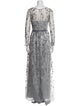 Marchesa Notte Printed Long Dress