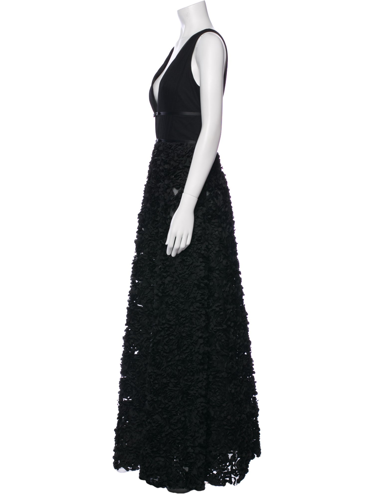 Marchesa Notte V-Neck Long Dress