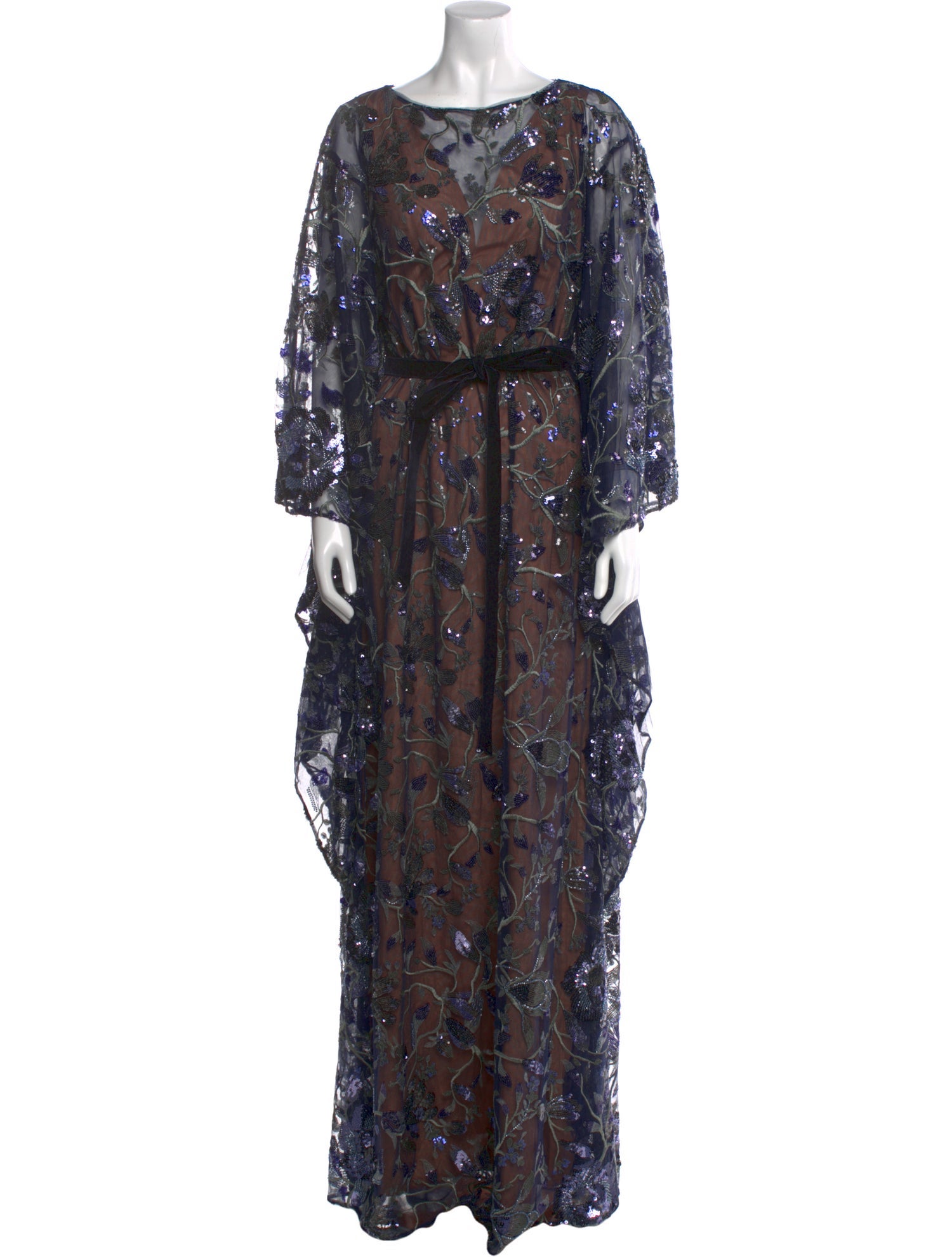 Marchesa Notte Floral Print Midi Length Dress w/ Tags