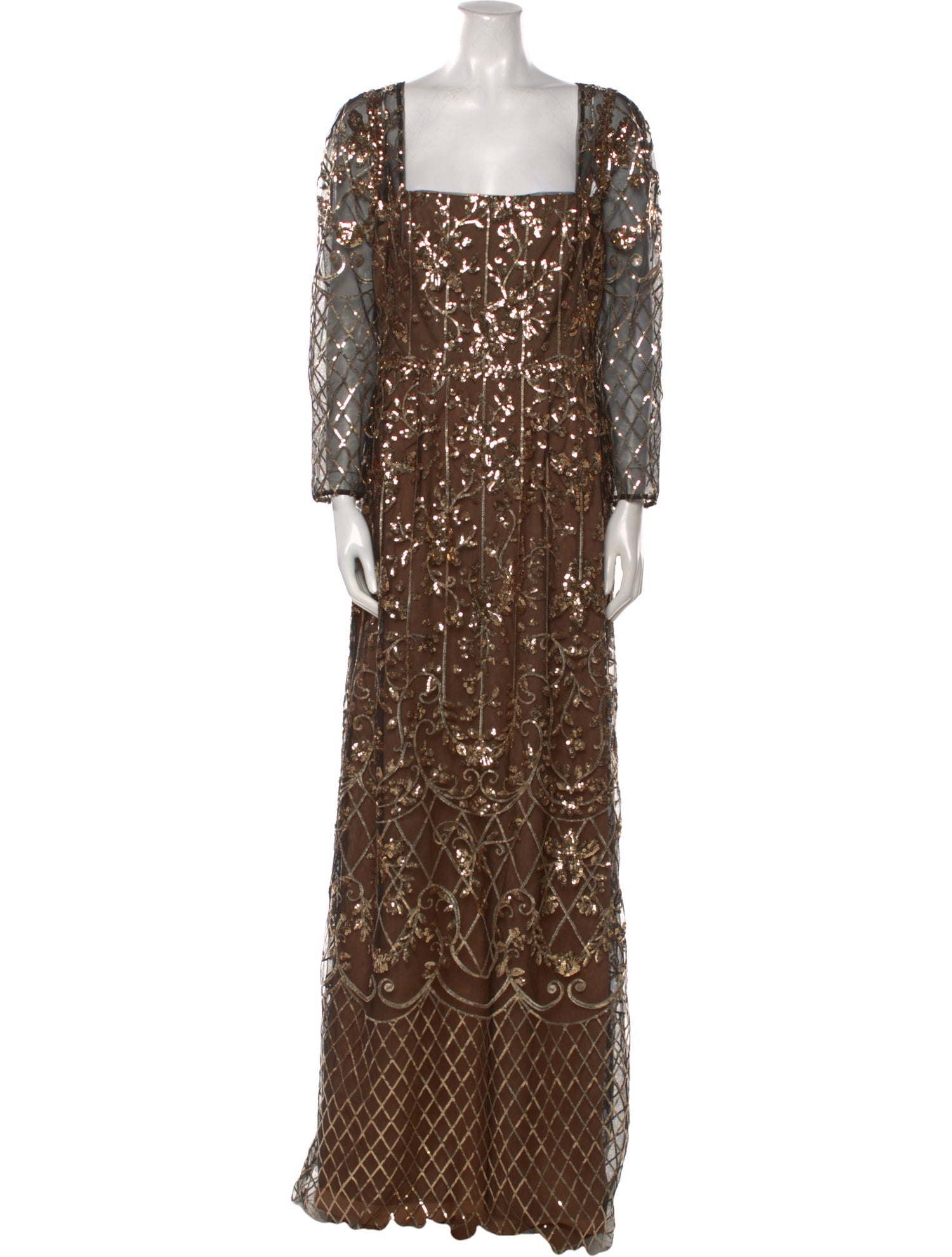 Marchesa Notte Printed Long Dress