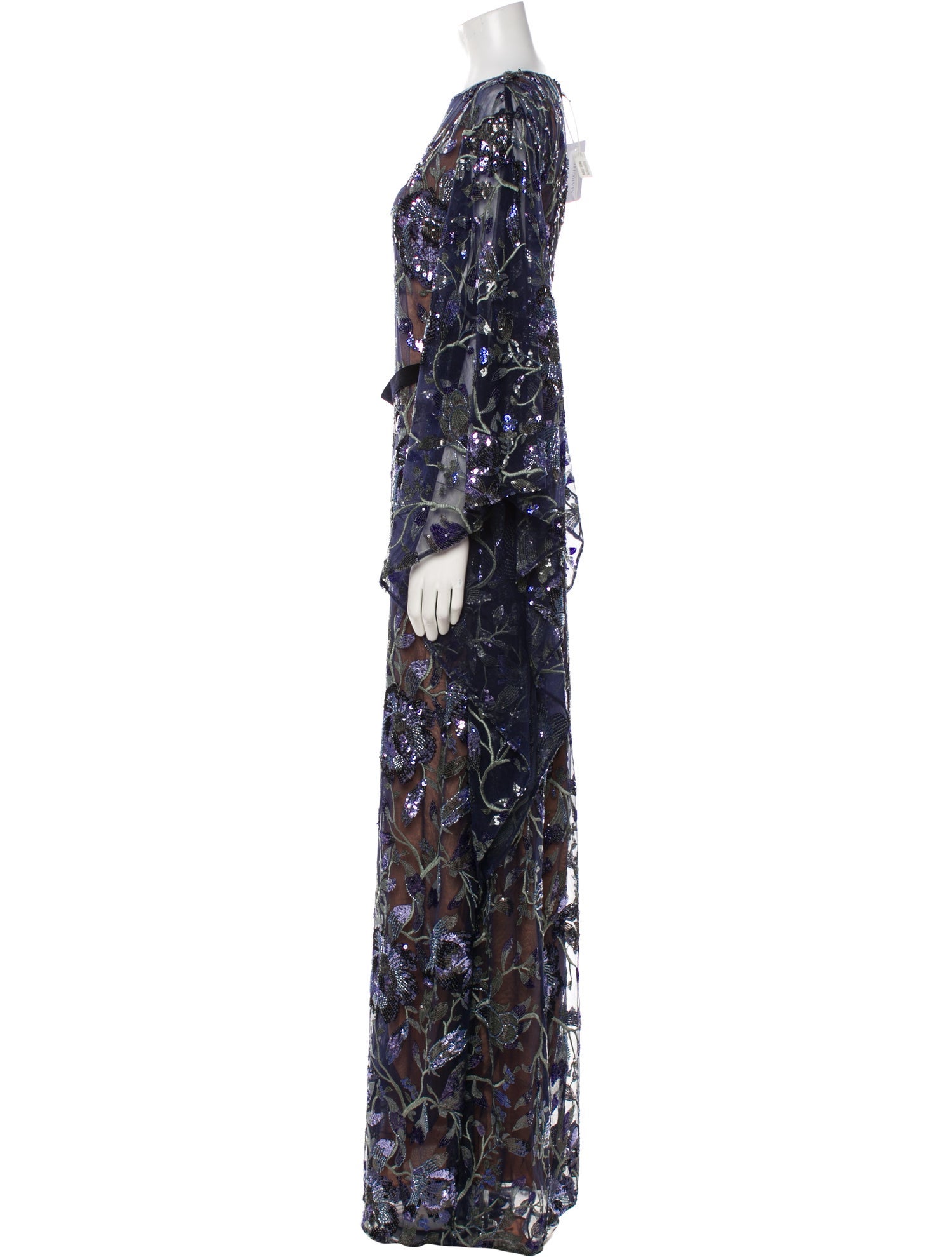 Marchesa Notte Printed Long Dress w/ Tags