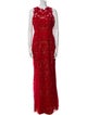 Marchesa Notte Lace Pattern Long Dress
