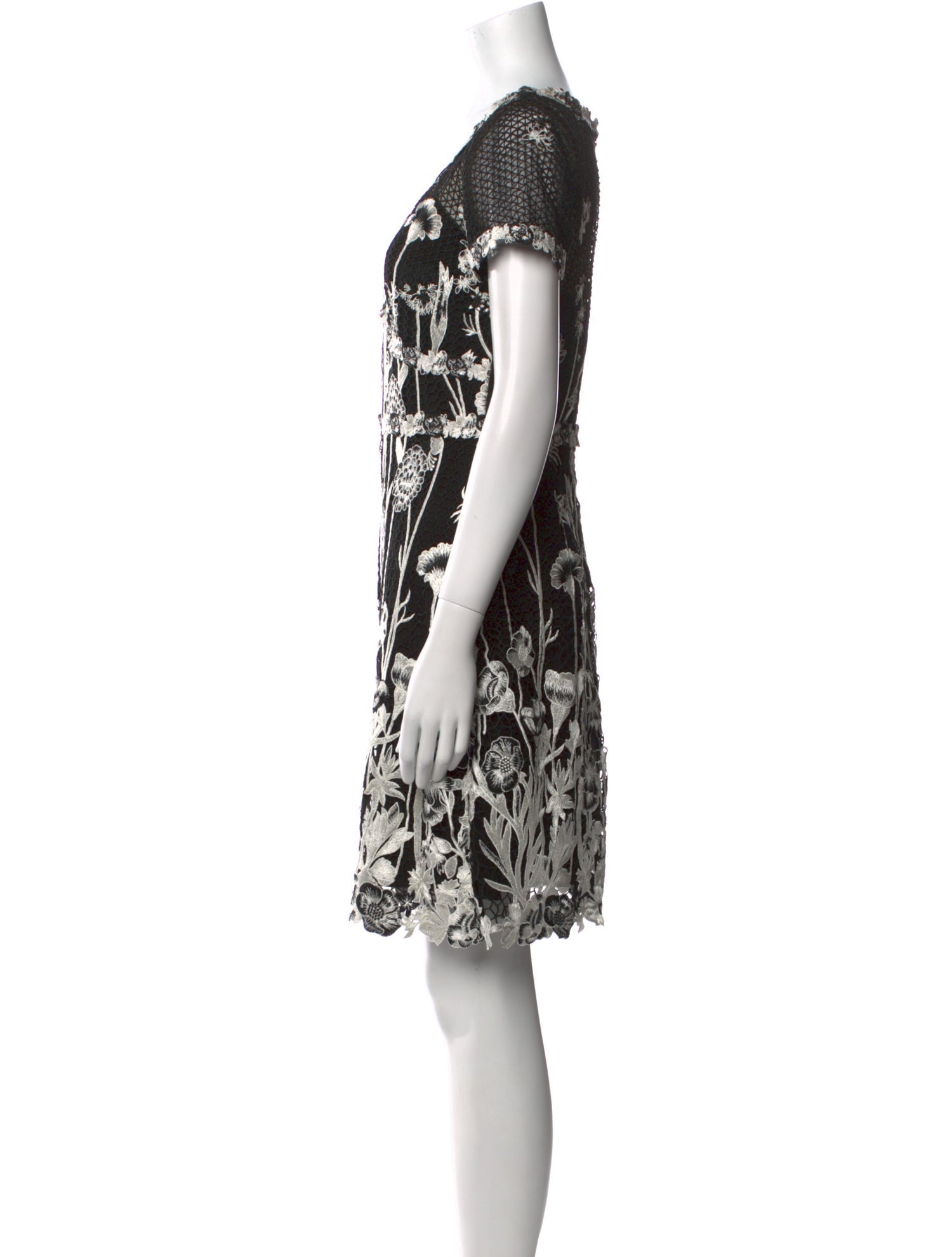 Marchesa Notte Printed Knee-Length Dress