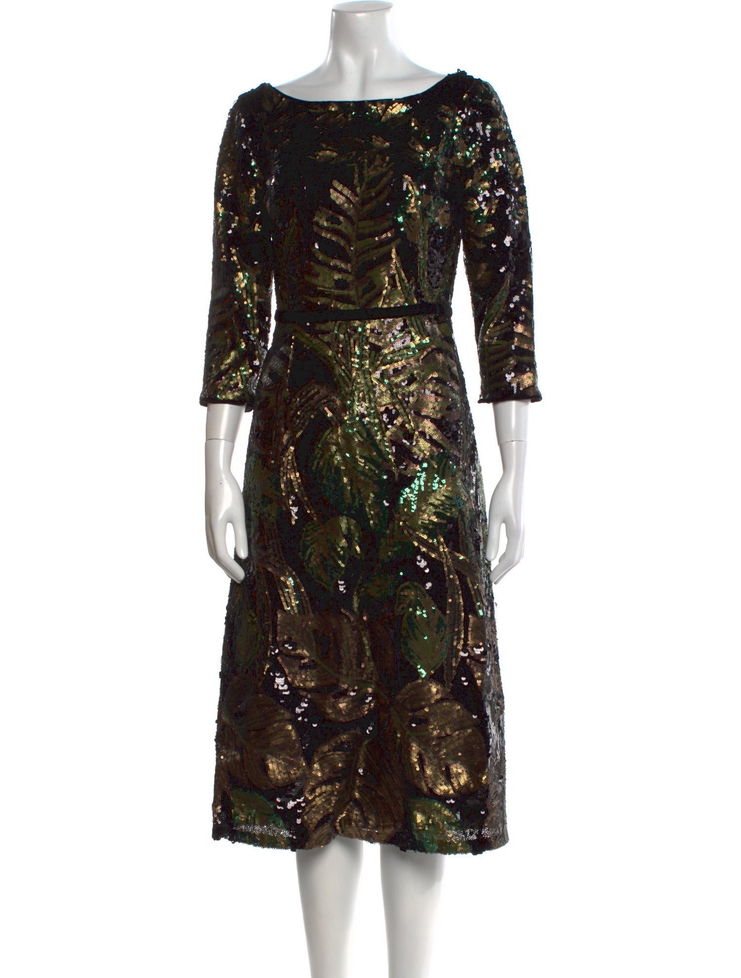 Marchesa Notte Printed Midi Length Dress w/ Tags