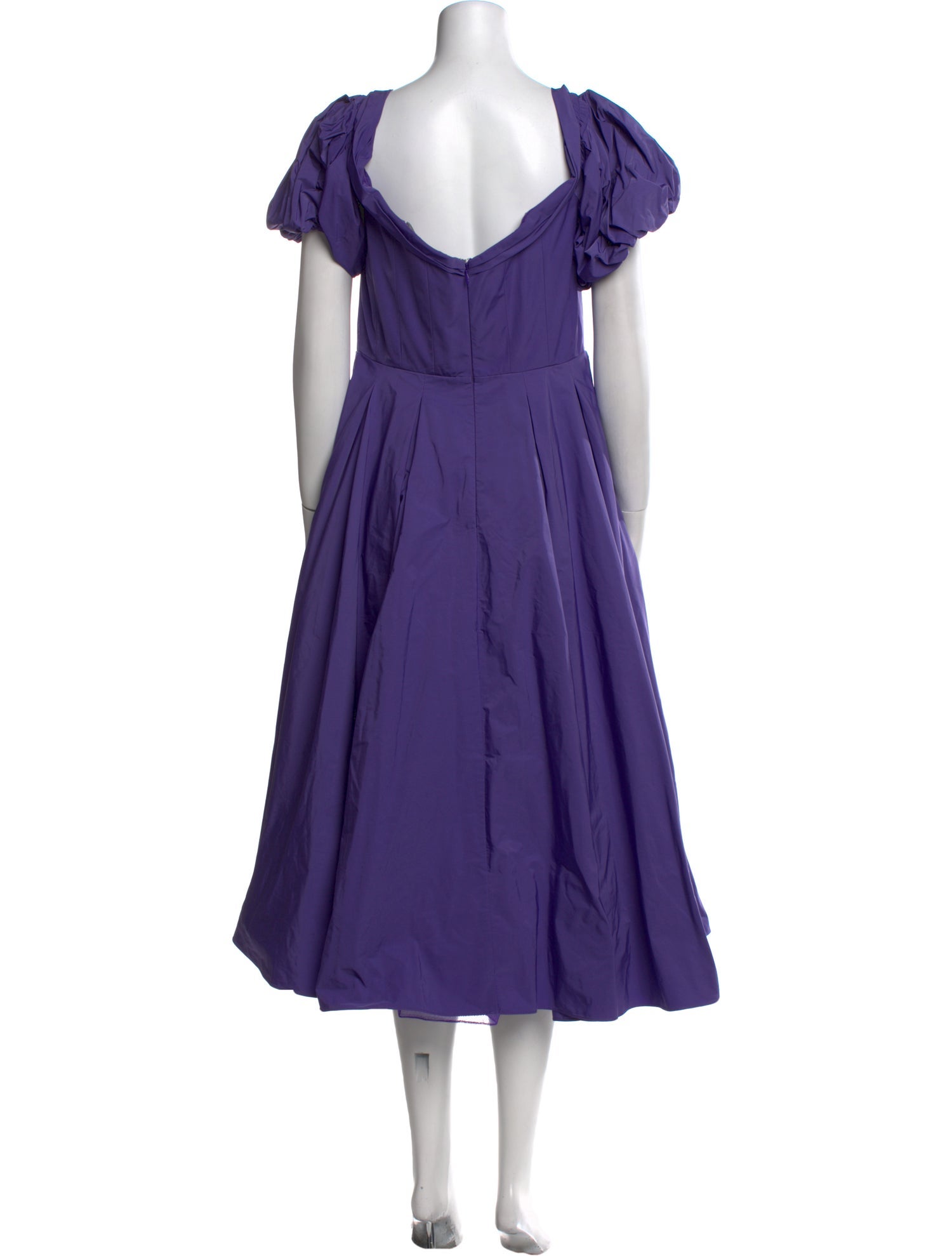 Marchesa Notte V-Neck Midi Length Dress