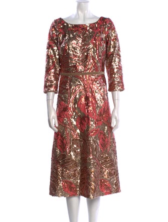 Marchesa Notte Nylon Midi Length Dress