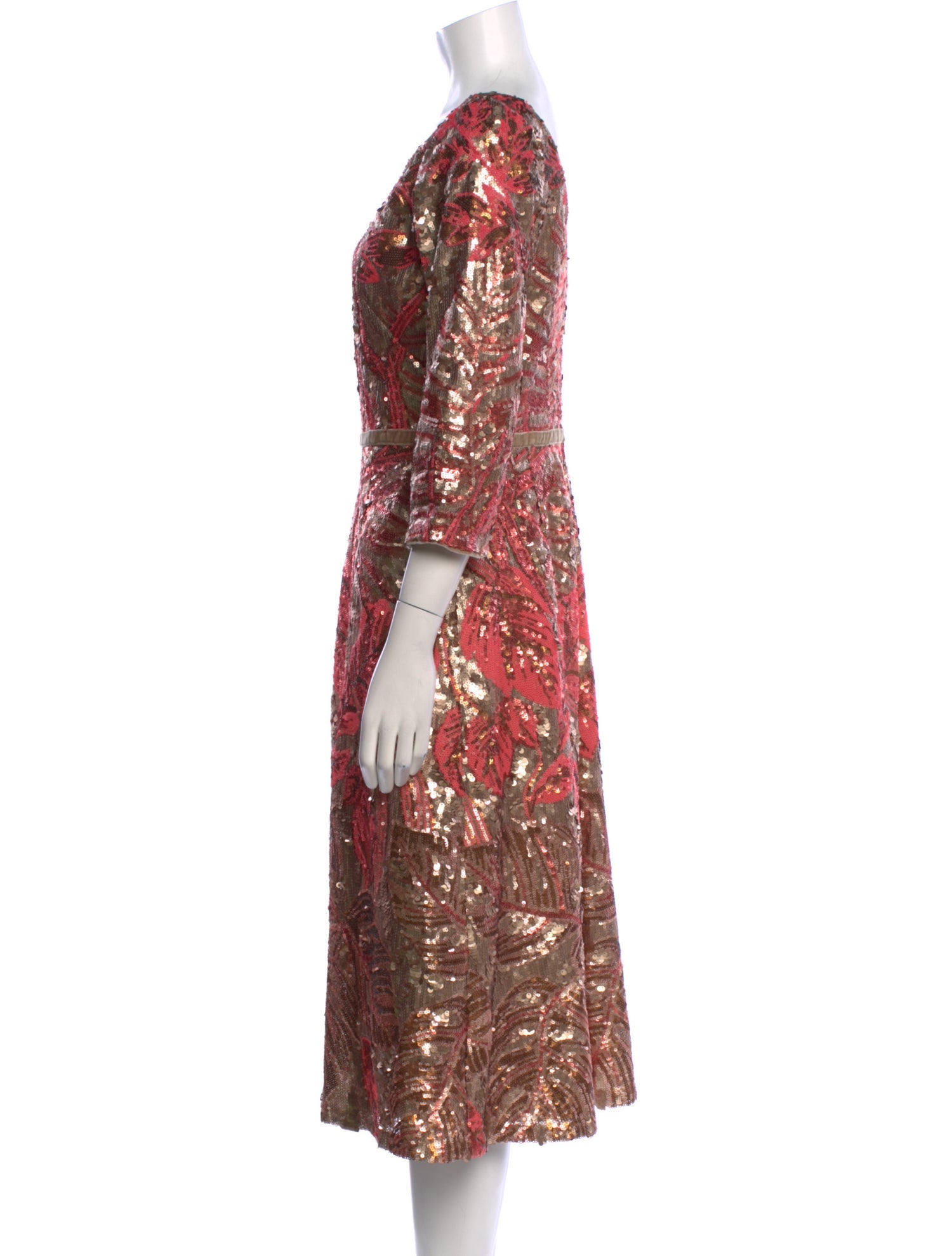 Marchesa Notte Nylon Midi Length Dress