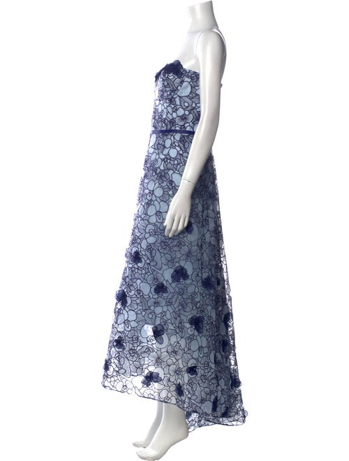 Marchesa Notte Floral Print Midi Length Dress