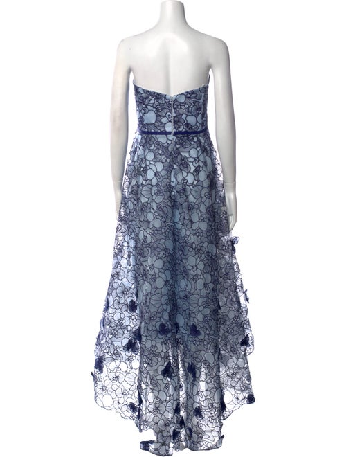 Marchesa Notte Floral Print Midi Length Dress