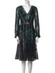 Marchesa Notte V-Neck Midi Length Dress