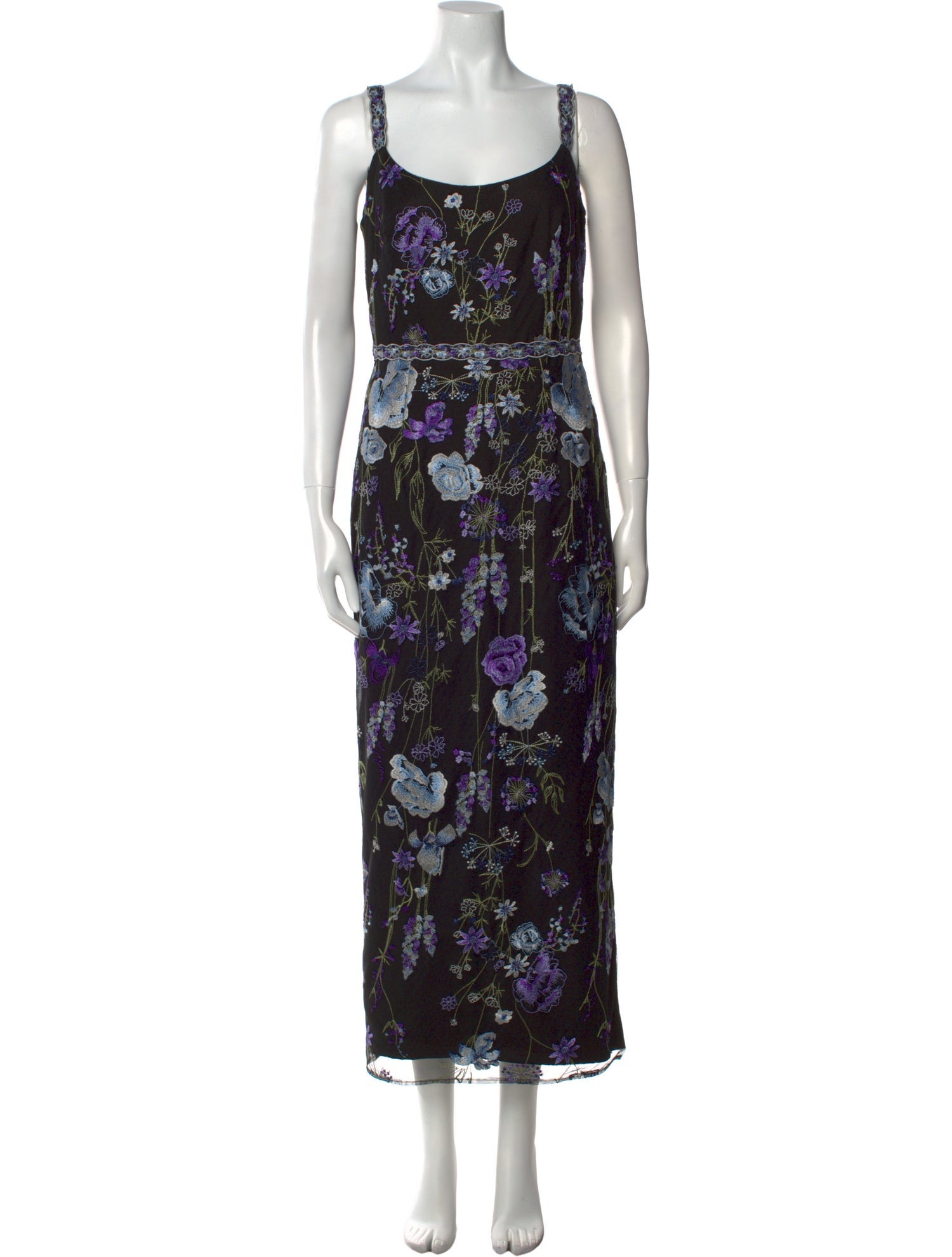 Marchesa Notte Floral Print Long Dress