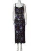 Marchesa Notte Floral Print Long Dress