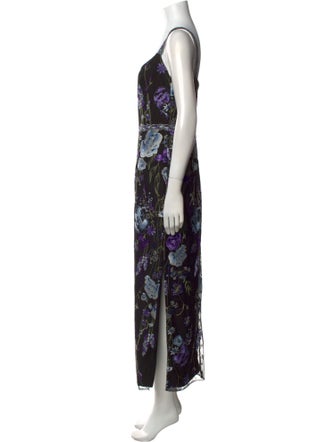 Marchesa Notte Floral Print Long Dress
