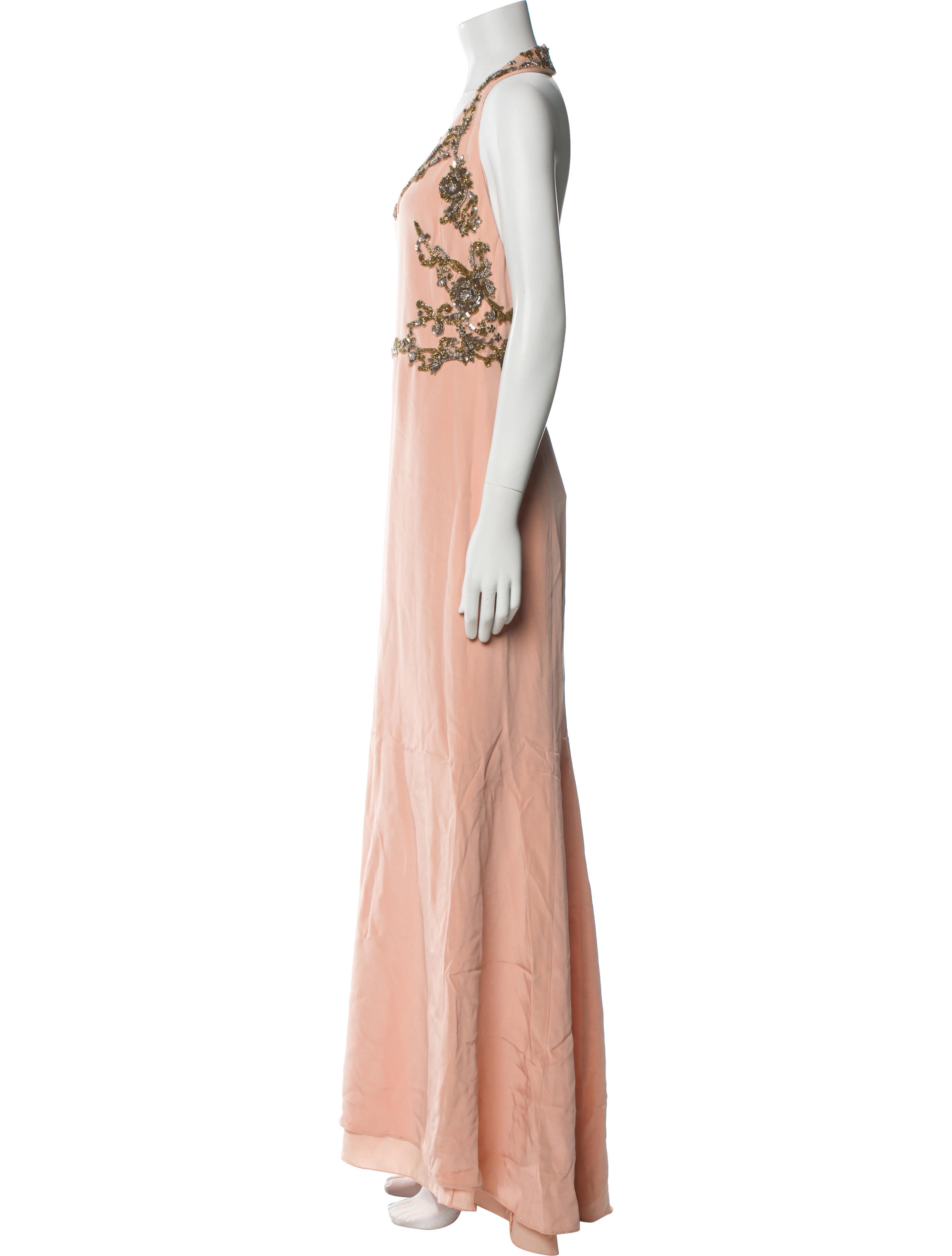 Marchesa Notte Silk Long Dress