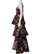 Marchesa Notte Floral Print Long Dress