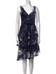 Marchesa Notte Floral Print Knee-Length Dress