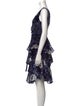 Marchesa Notte Floral Print Knee-Length Dress