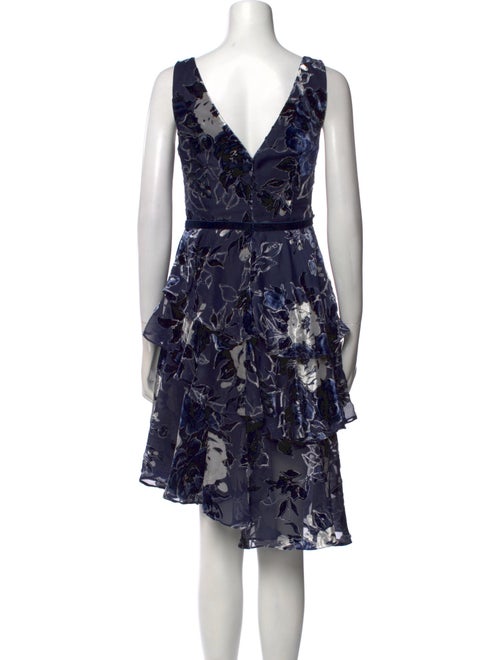 Marchesa Notte Floral Print Knee-Length Dress