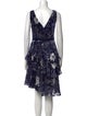 Marchesa Notte Floral Print Knee-Length Dress