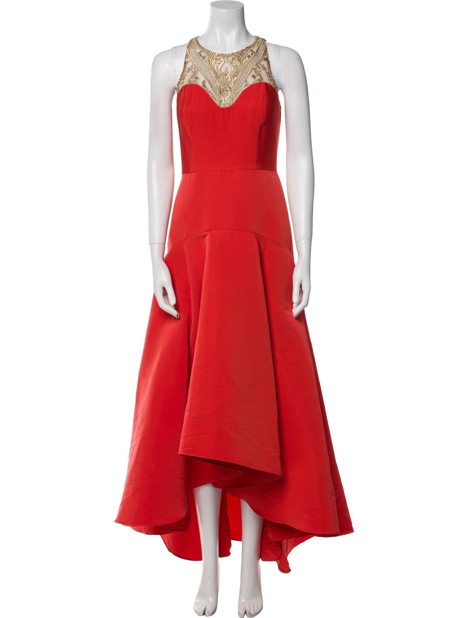 Marchesa Notte Crew Neck Long Dress