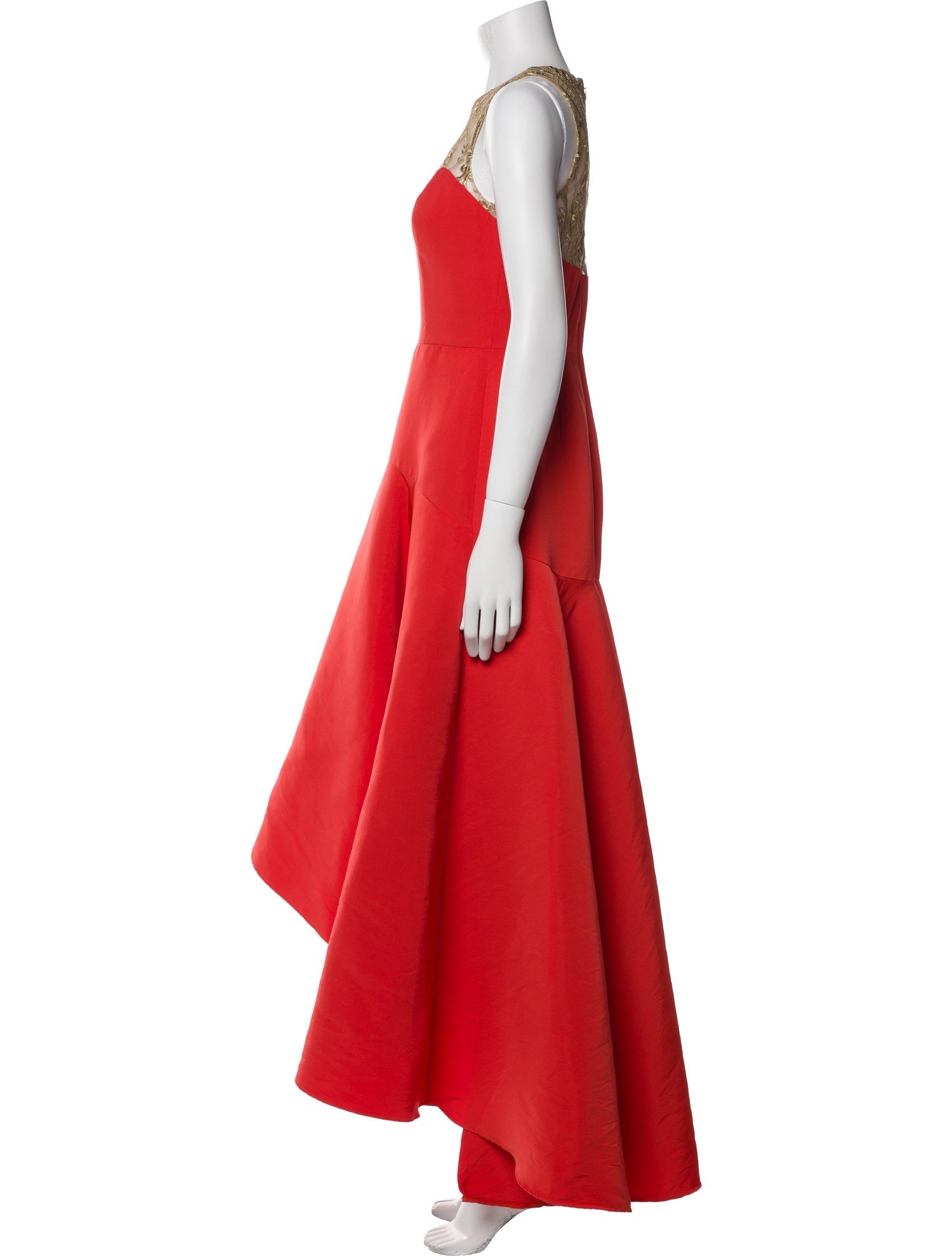 Marchesa Notte Crew Neck Long Dress