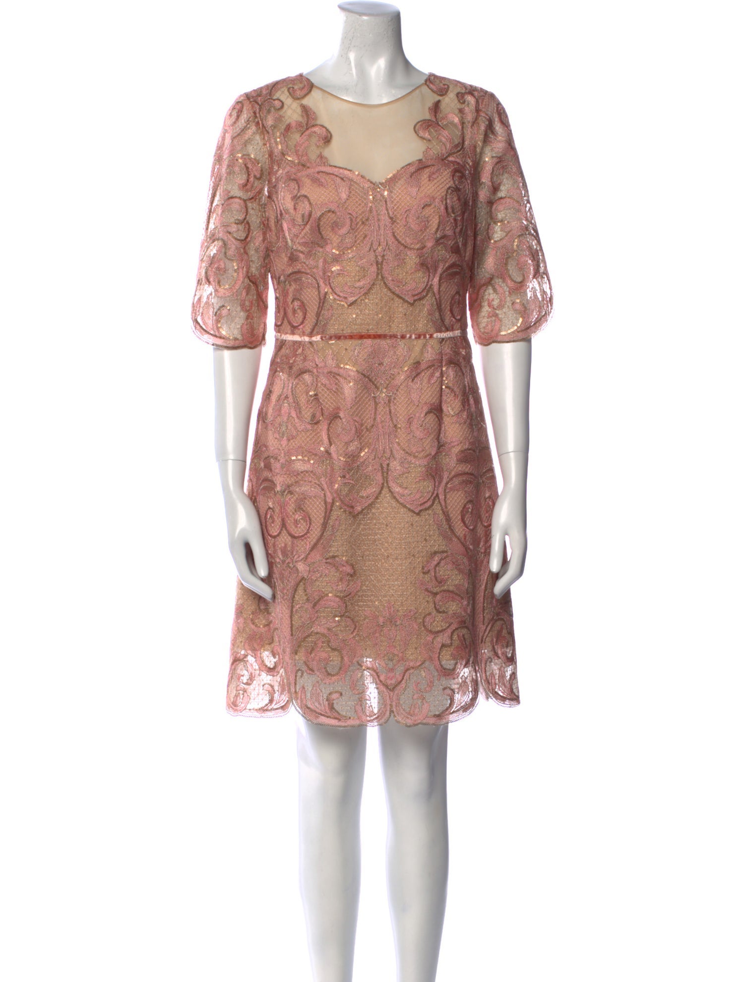 Marchesa Notte Lace Pattern Mini Dress w/ Tags