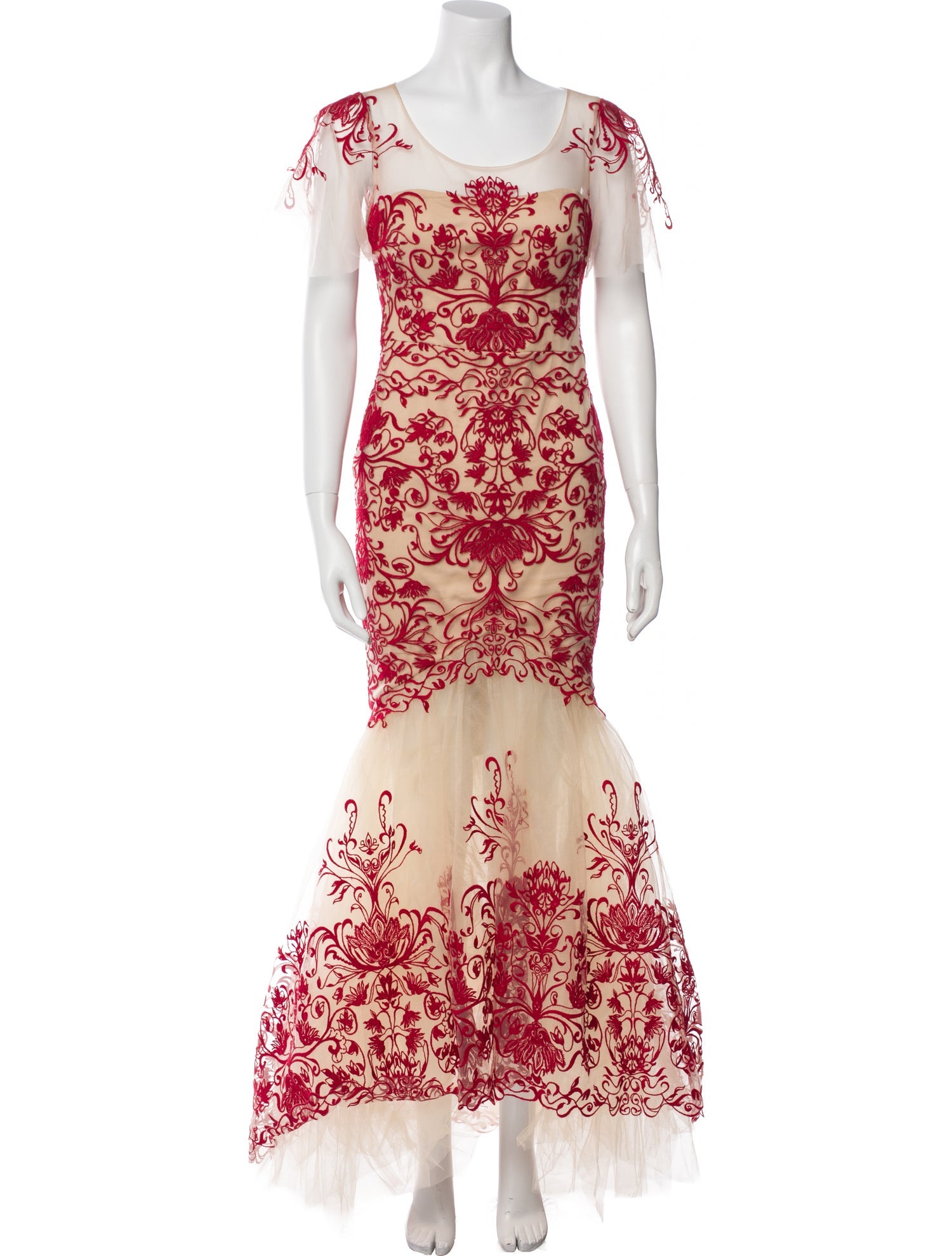 Marchesa Notte Floral Print Long Dress