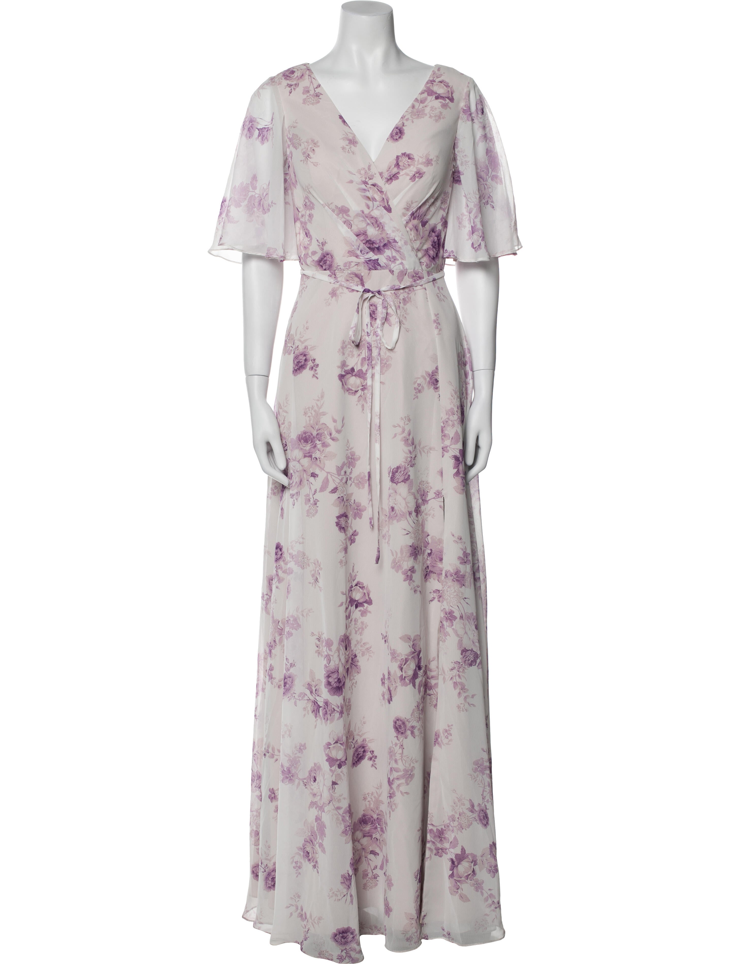 Marchesa Notte Floral Print Long Dress
