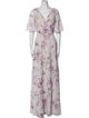 Marchesa Notte Floral Print Long Dress