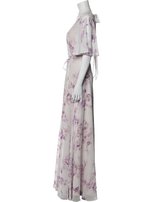 Marchesa Notte Floral Print Long Dress