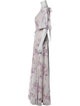 Marchesa Notte Floral Print Long Dress