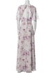 Marchesa Notte Floral Print Long Dress