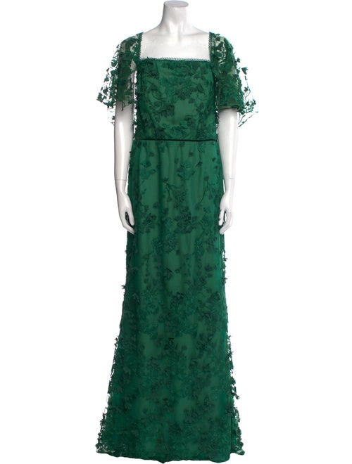 Marchesa Notte Lace Pattern Long Dress