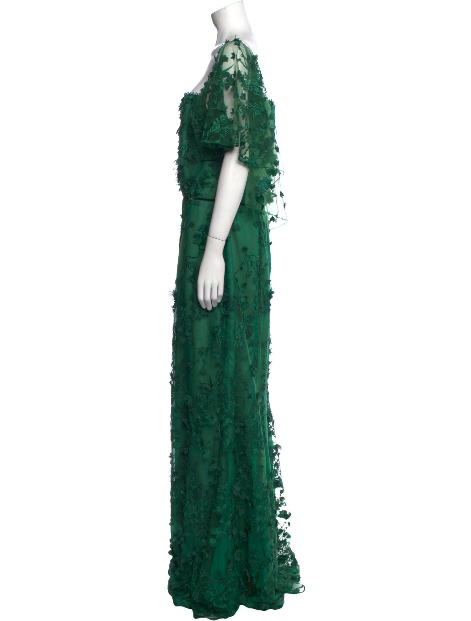 Marchesa Notte Lace Pattern Long Dress