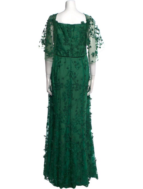 Marchesa Notte Lace Pattern Long Dress