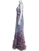 Marchesa Notte Tie-Dye Print Long Dress