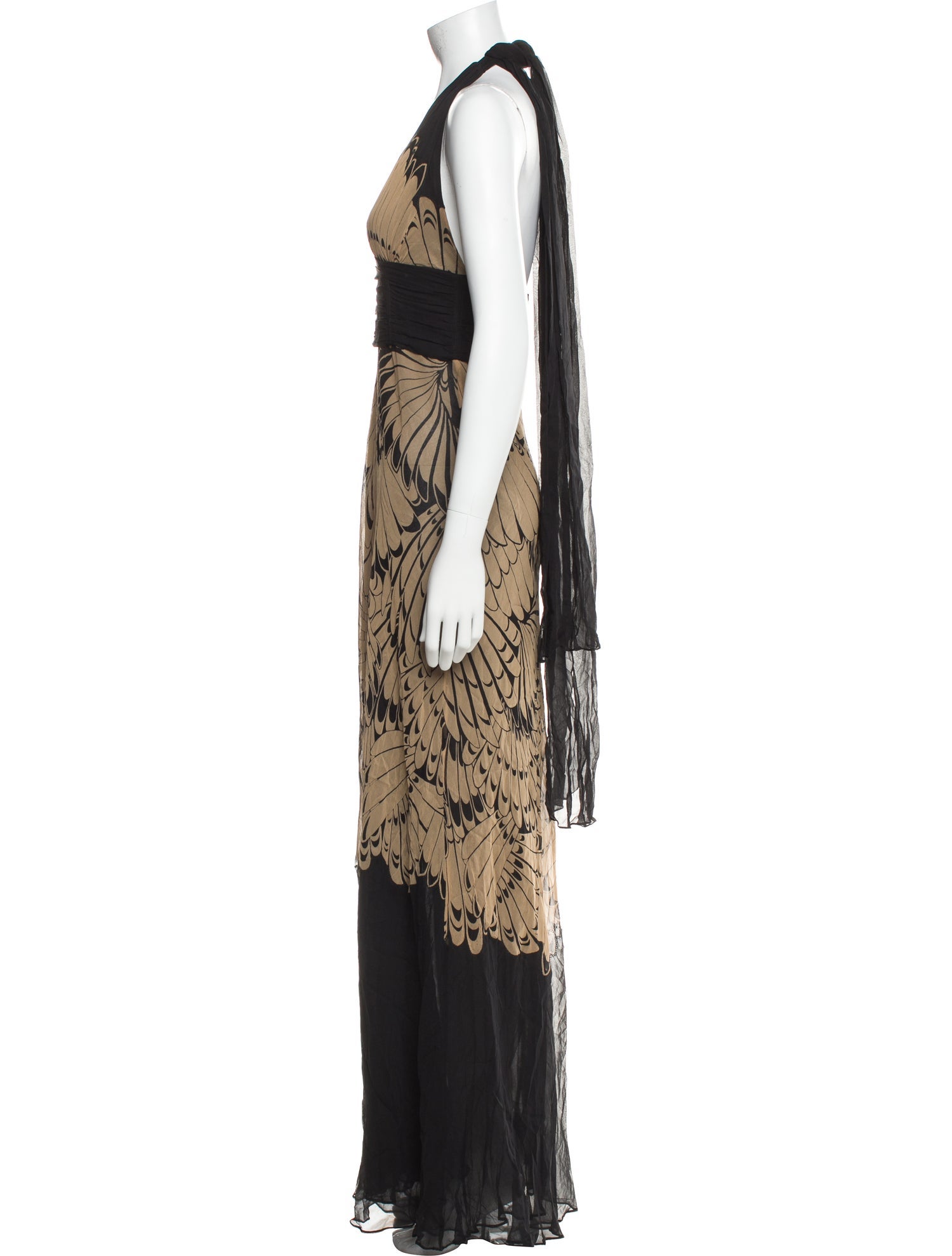 Marchesa Notte Silk Long Dress