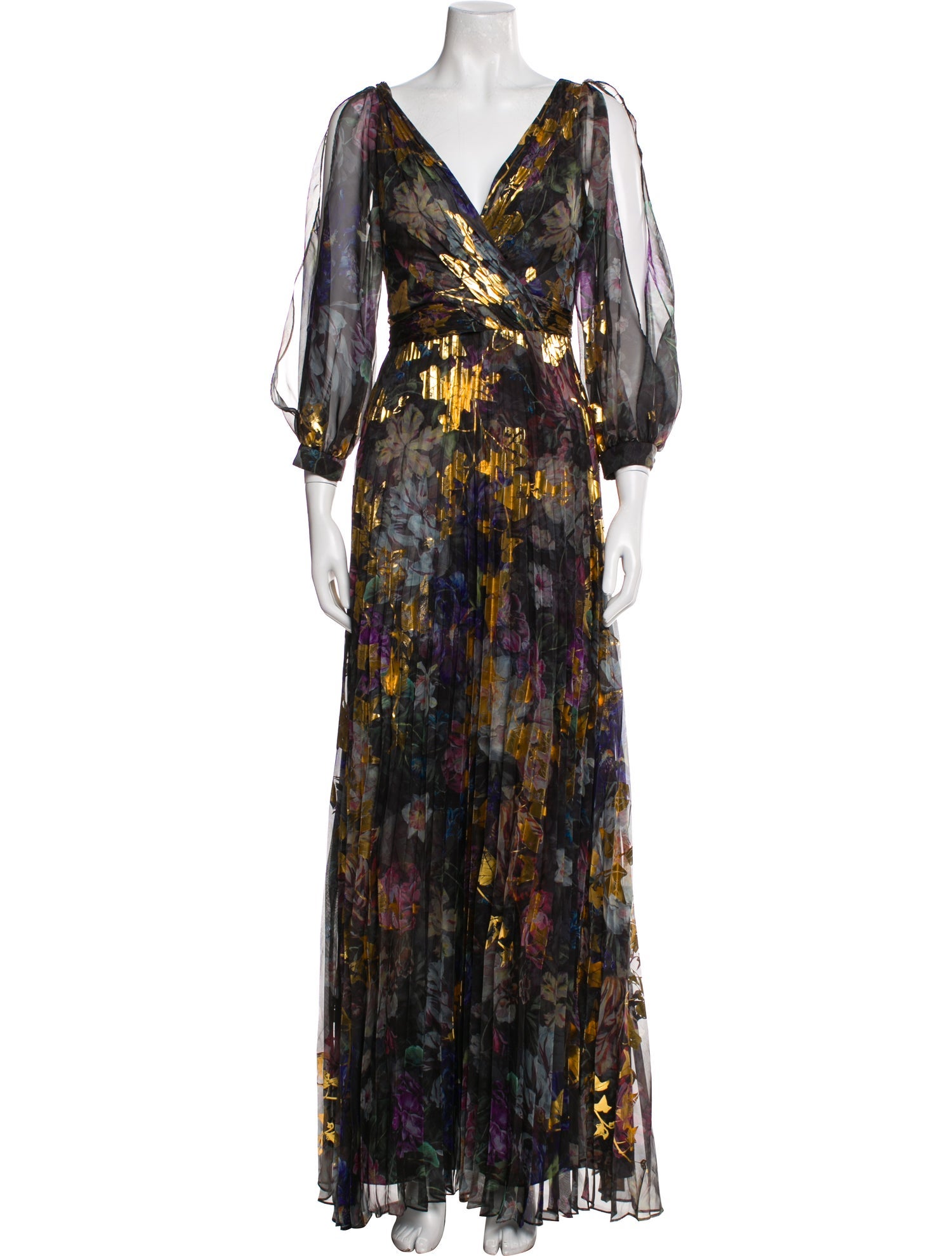 Marchesa Notte Printed Long Dress