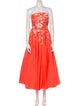 Marchesa Notte Strapless Midi Length Dress