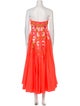 Marchesa Notte Strapless Midi Length Dress