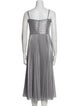Marchesa Notte Striped Midi Length Dress